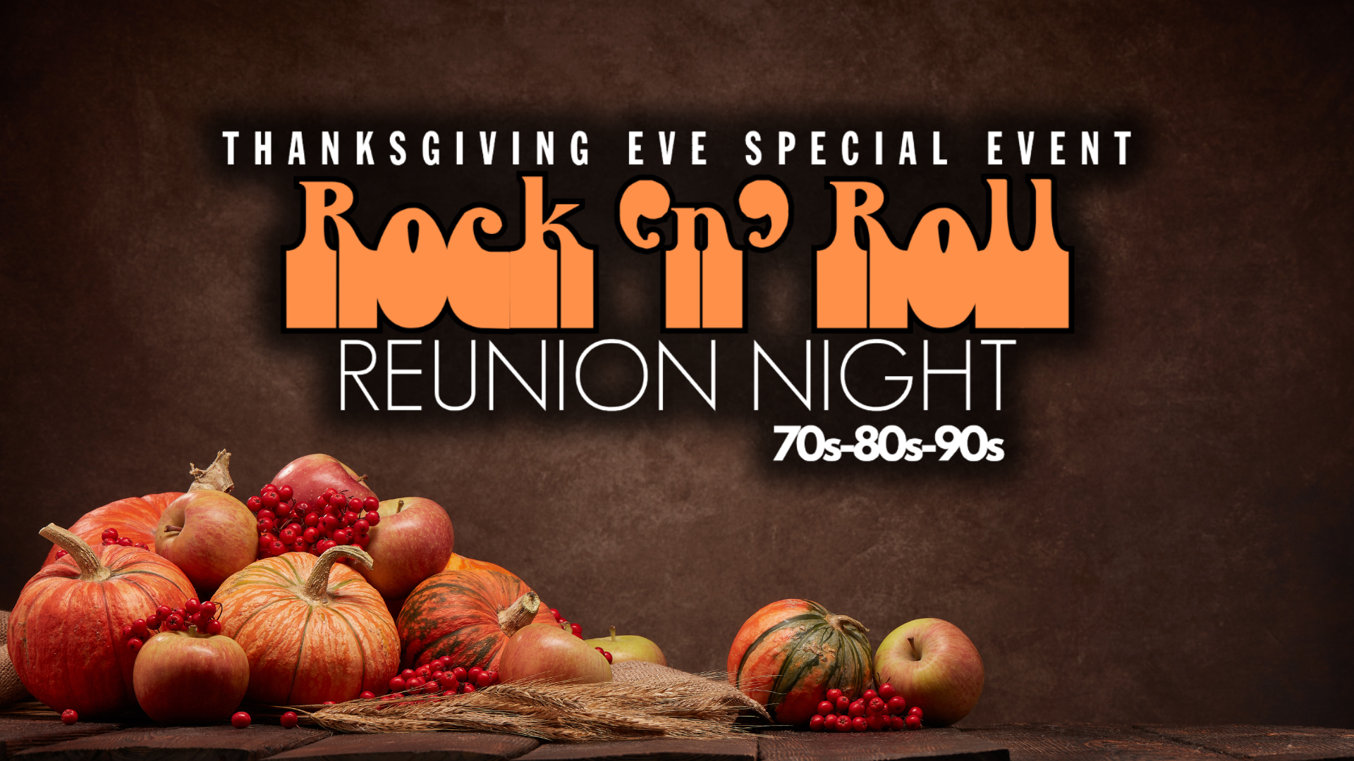 Wednesday, November 25, 2026 | Victor SoundWorks: Rock 'n' Roll Reunion 70s, 80s, 90s Party