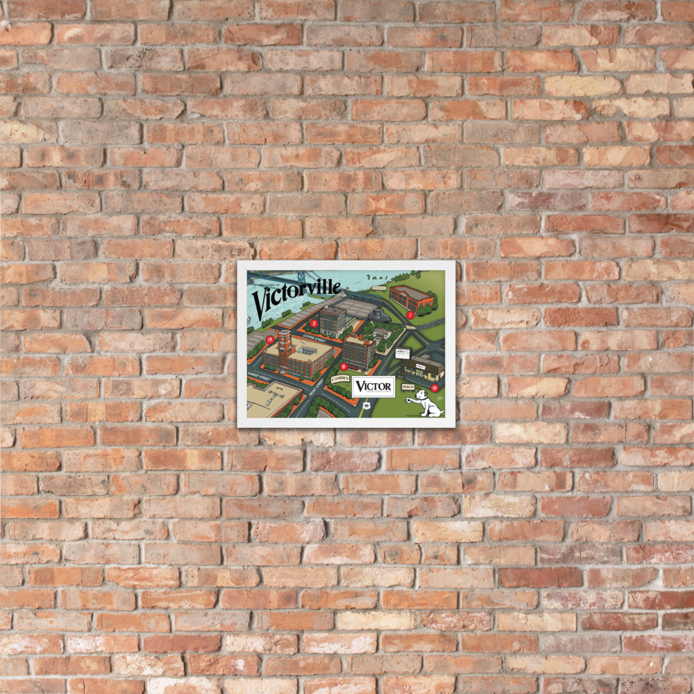 'Victorville Map' Framed poster (Victorville® Collection)