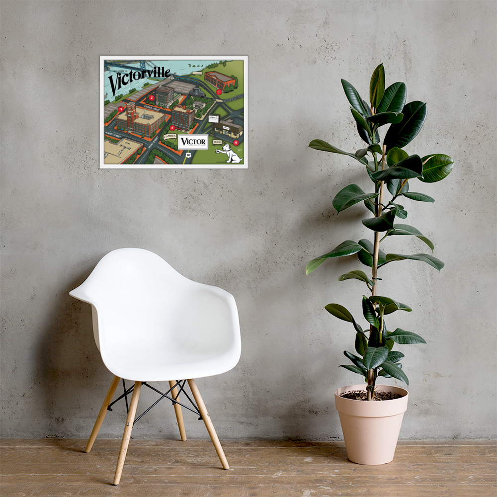 'Victorville Map' Framed poster (Victorville® Collection)