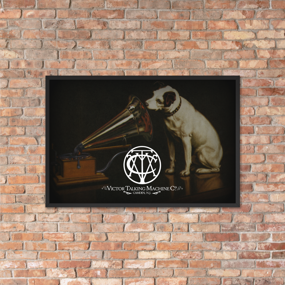 Francis Barraud 'His Master's Voice' Painting Framed Matte Poster (Francis Barraud® Art Studios)