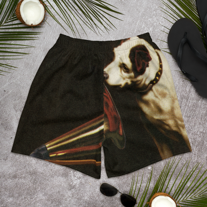 'His Master's Voice' Men's Athletic Long Shorts (Francis Barraud® Art Studios)